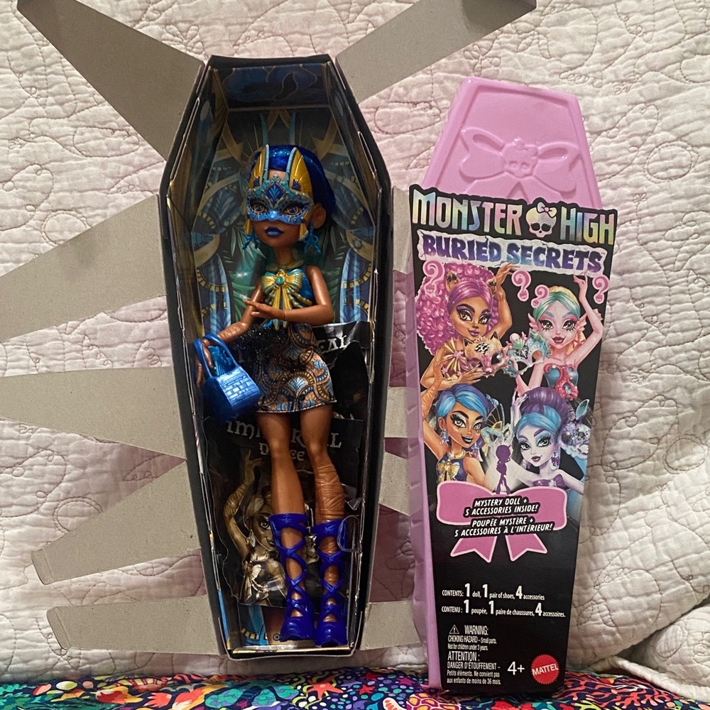 Mattel Monster High Doll with Blue and Gold Accessories